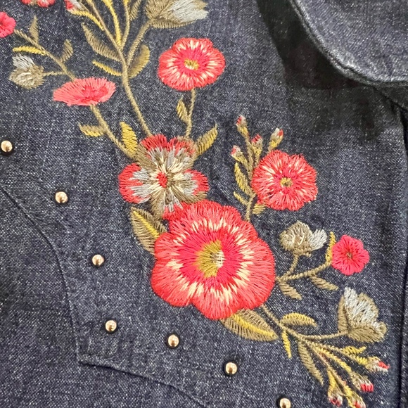 Kate Spade Broome Street Embroidered Chambray Top XXS - Picture 4 of 6